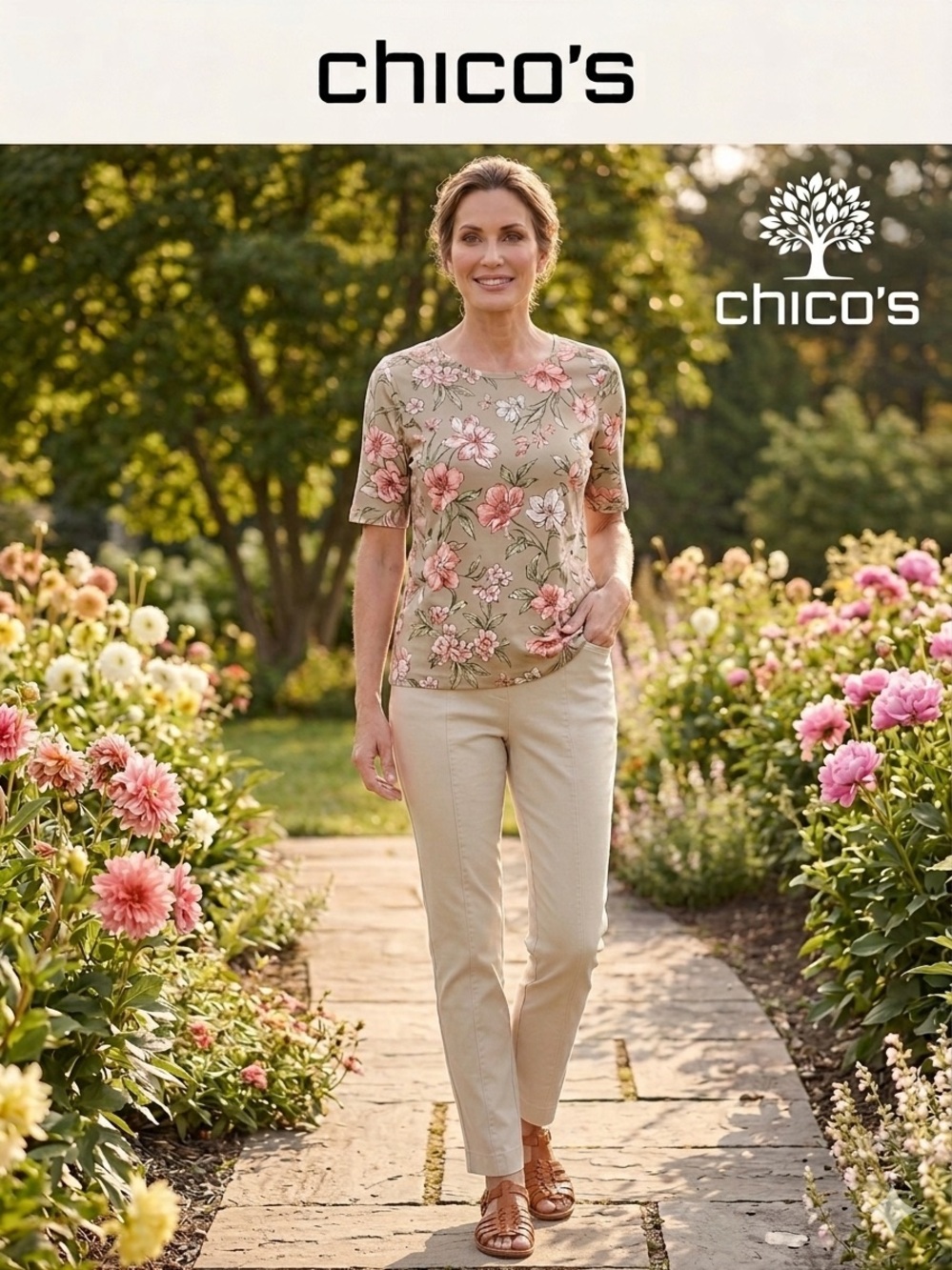 Chico's Beige So Slimming Straight-Leg Pants